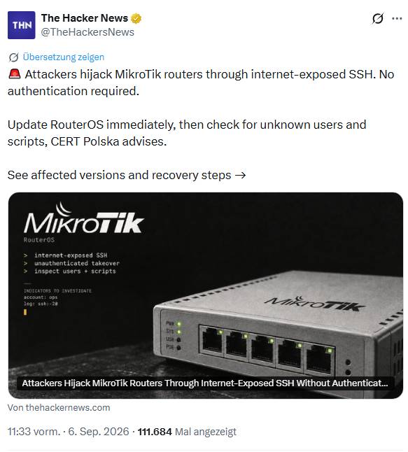 Mikrotik-Router Schwachstellen