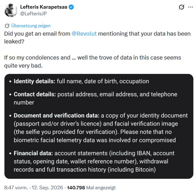 Revolut-Datenleck