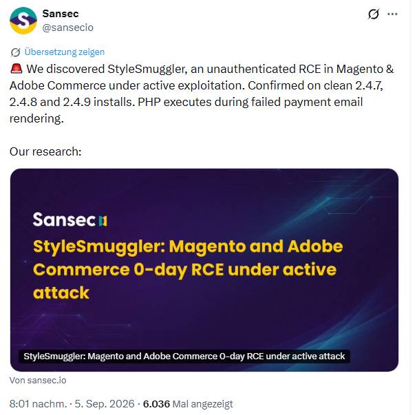 Sansec on Magento-0-day StyleSmuggler