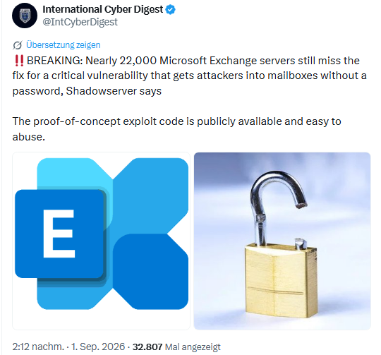 Exchange Server angreifbar