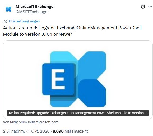 ExchangeOnlineManagement PowerShell modules upgrade to version 3.10 ...