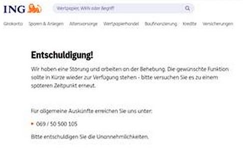 Ing Online-Banking seit Stunden gestört (20.10.2026)Borns IT- und ...