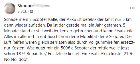 eScooter-Probleme
