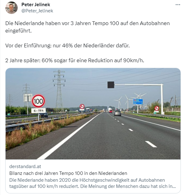 Tempo 100 in den Niederlande