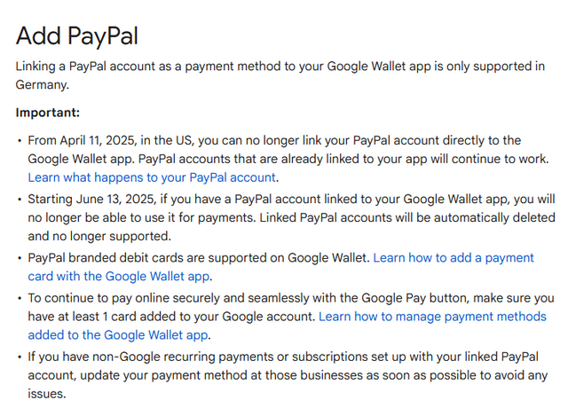 Google Pay and PayPal