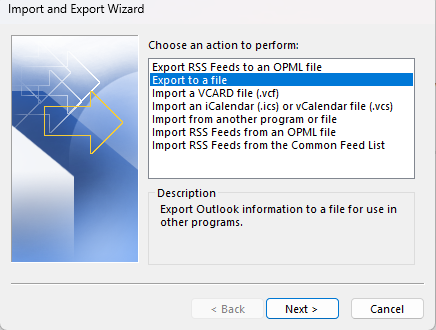 Export format